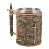 Drink Cup Sword Shaped Handle 3D Fine Carving Stainless Steel Resin Exquisite Beer Mug
