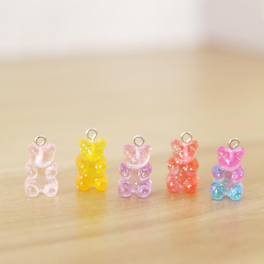 For Earrings Necklace Making Resin Charms Jewelry Findings Gummy Bear Pendant DIY Decoration