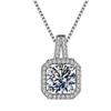 New Fashion 925 Sterling Silver Jewelry Round Zircon Pendants Necklaces Women Fine Semi Rhinestone Circle Clavicle Chain Choker