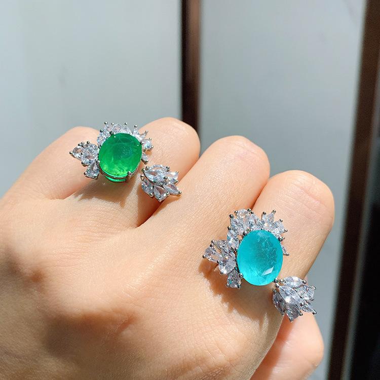 

Paraíba Emerald Opening Ring Opening adjustable