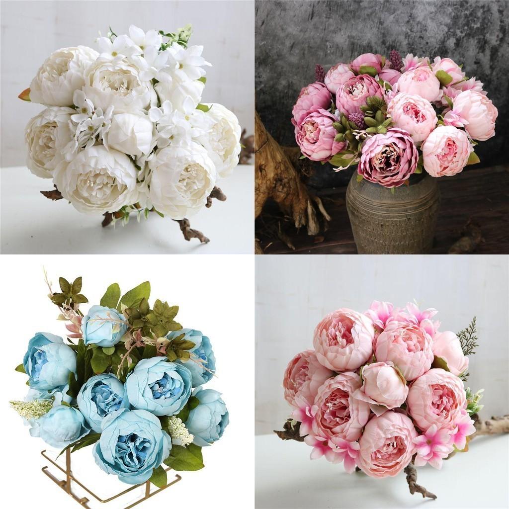 Umělé hedvábné pivoňky pro krásné svatební kytice a dekorace do stolu**