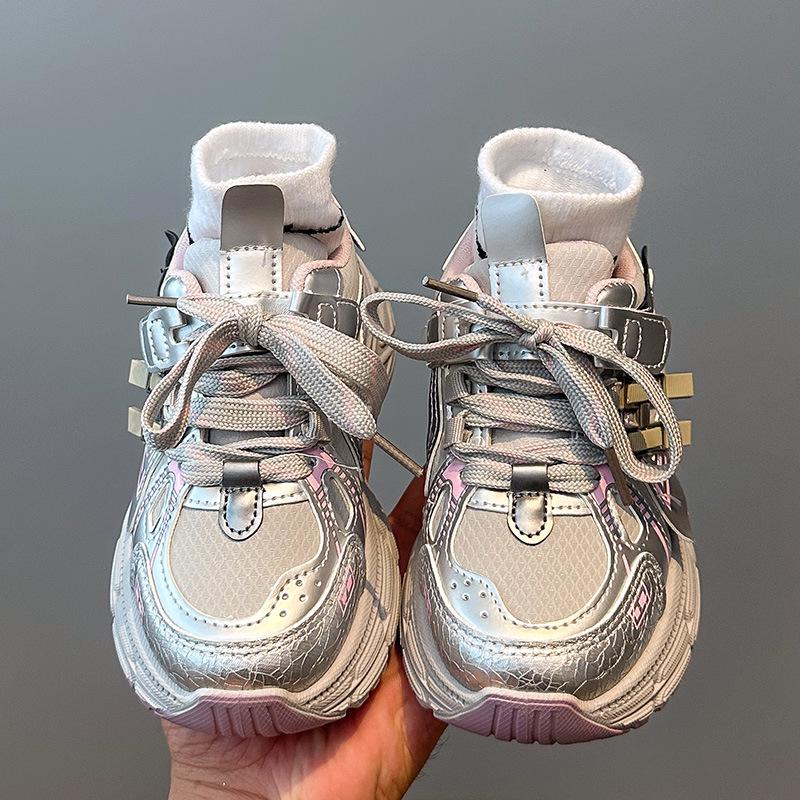 

Модные лоскутные кроссовки: Толстая подошва, узор из букв, унисекс кроссовки для папы (Коллекция Ранней Осени 2025) Size 26, 16.5cm розовый