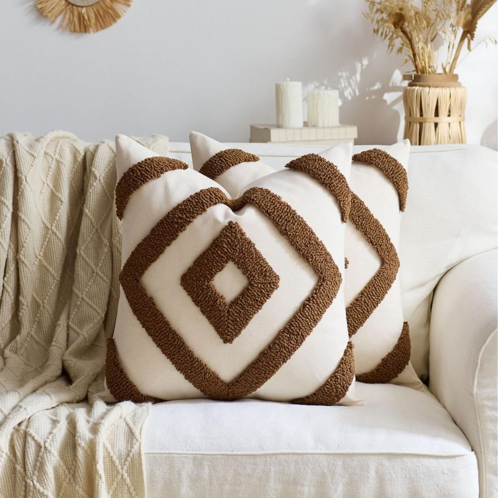 2 Stück Boho Chic Gewebte Abstrakte Kissenbezüge Getuftete Weiche Luxus Dekorative Kissenbezüge Für Sofa Bett Wohnzimmer Ästhetisch
