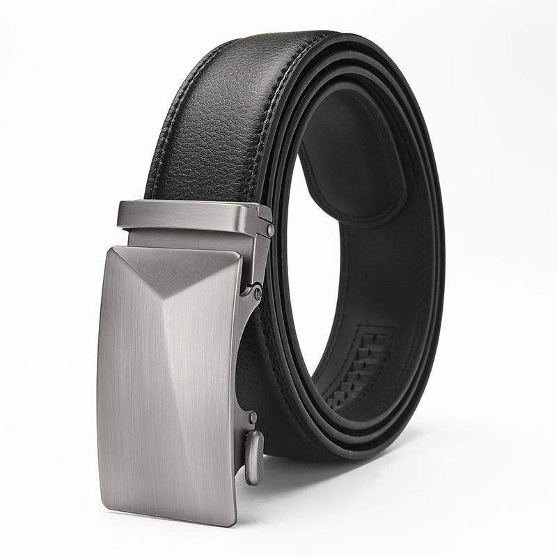 

Men Belt Automatic Buckle Belt Fashion Alloy Belts Cowhide Leather Luxury Belts for Men Business Luxury Designer Clothes 130cm чорний