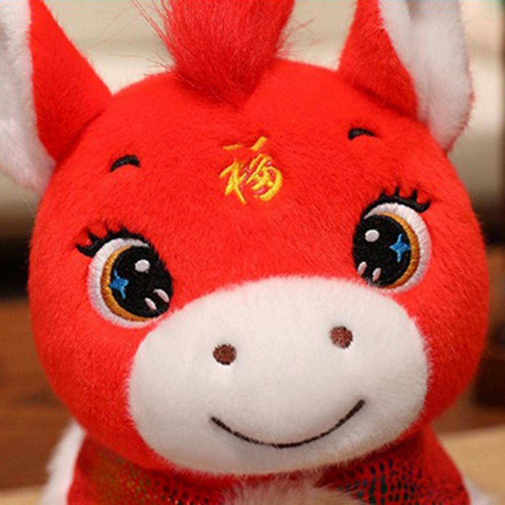Soft Horse Mascot Stuffed Animal PP Cotton Horse Plush Doll Pentant Festive Decor