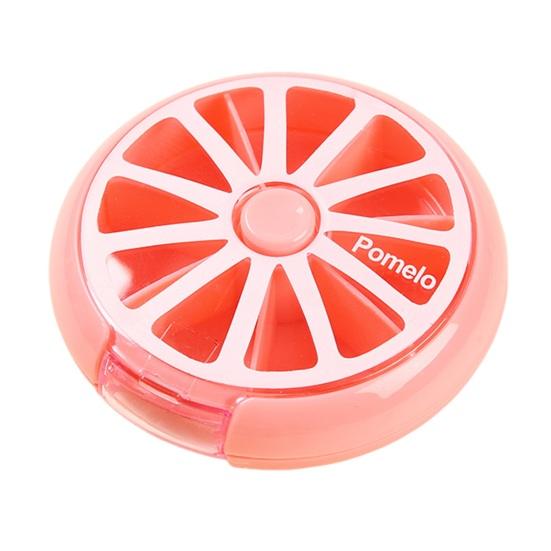 Portable Vitamin Holder for Trips 7 Day Pill Organizer, Rotary Case, Cute Fruit Style Travel Medicine Case Compact ABS Container And Daily Supplements