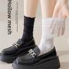 5 Pairs Pairs Women's Mid-tube Socks Summer Thin Breathable Hollow Retro Long Women's Socks Lace Pile Socks
