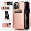 Suitable for iPhone 17 phone case, Apple 16E crazy horse pattern solid color card slot stand anti-drop phone protective case