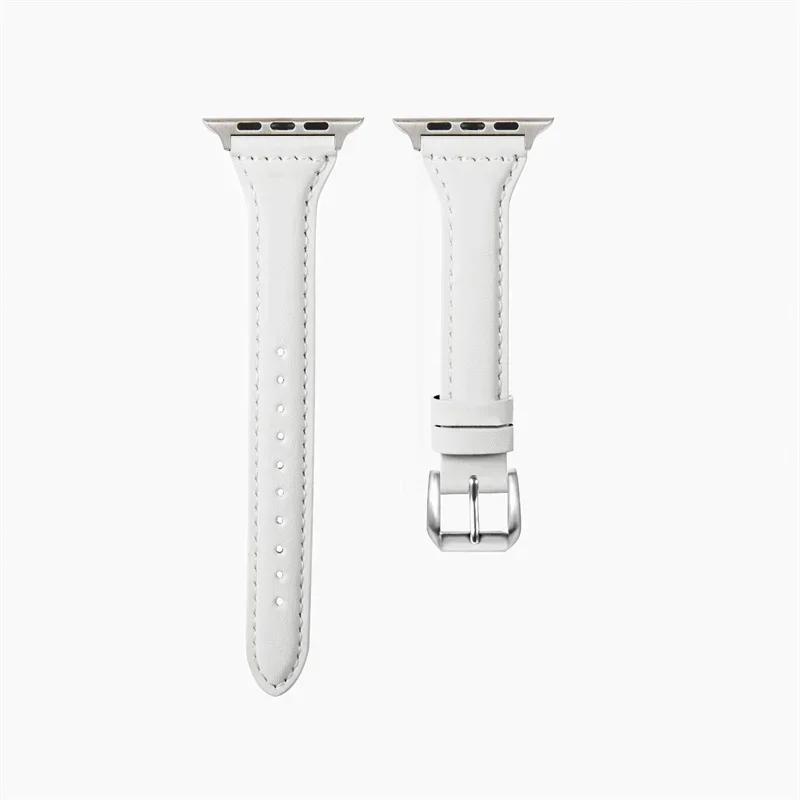 Slim Leather Strap for Apple Watch Bands 45mm 44mm 40mm 41mm 42mm 46mm Ultra 2 49mm 44 Mm Bracelet  10 9 8 7 Se 5 4 6
