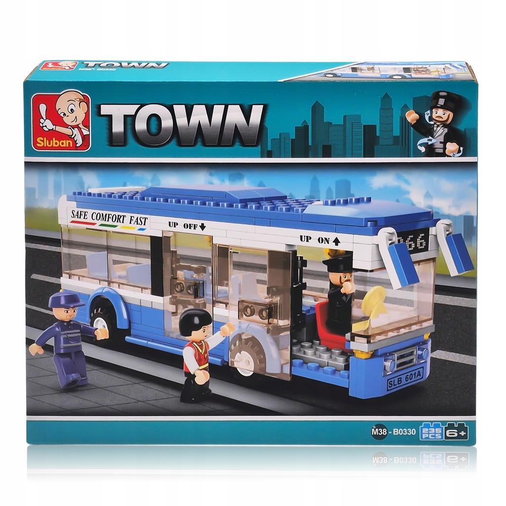 Klocki Sluban Zestaw Autobus Miejski 235 Elementów 6+ Model Figurki Pojazd