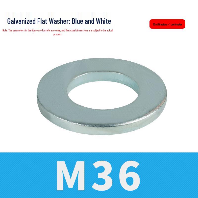 8.8 Grade Blue-White Zinc Galvanized Thickened Flat Metal Washer, M3-M48.