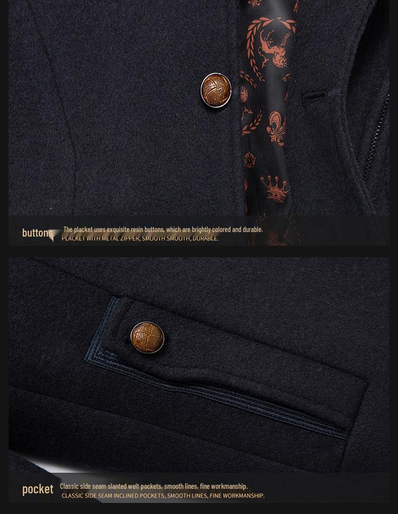 Męski wełniany płaszcz z podwójną klapą - Modne okrycie wierzchnie jesienno-zimowe