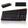 RAPOO V500 PRO Mechanical Gaming Keyboard 87 Keys US Layout Red Switch Backlit Wired Detachable Type-C Cable Dustproof for PC Gamers V500PRO-87BK