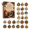 24 Day Advent Gift Christmas Calendar, Acrylic 2D Flat Crystal Ball Pendants with Lanyard, Xmas Tree Hanging Ornaments Ornament for Home Office Party