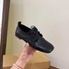 British Style Retro Women's Soft-soled One-pedal Simple Shallow-mouth Single Shoes 2025 New Spring, Autumn and Summer Grandma Shoes Three-season Shoes