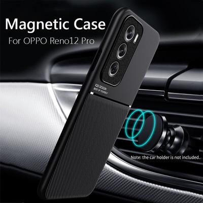 For OPPO Reno 12 Pro 12Pro Magnetic Texture Phone Case For OPPO Reno 11 Pro 11F Soft Silicone Shockproof Protective Back Cover