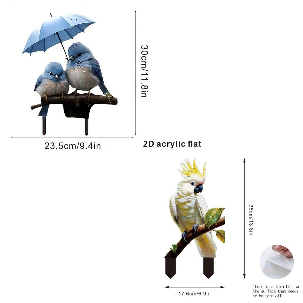 Niedlicher Vogel Gartenstecker Acryl Tier Mini Figur Garten Bodenstecker Rasen