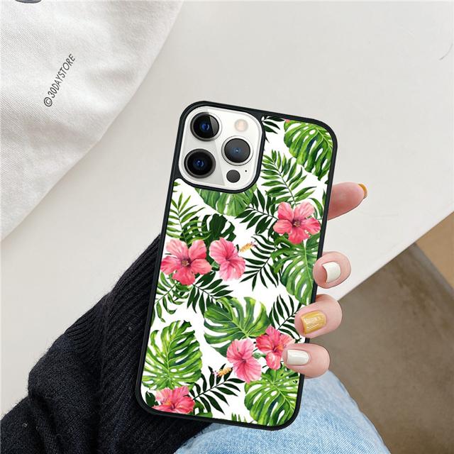 Monstera Blüte Tropische Grüne Blätter Handyhülle Cover für iPhone 17 Air 16 15 14 13 11 12 Pro Max PlusS Hülle