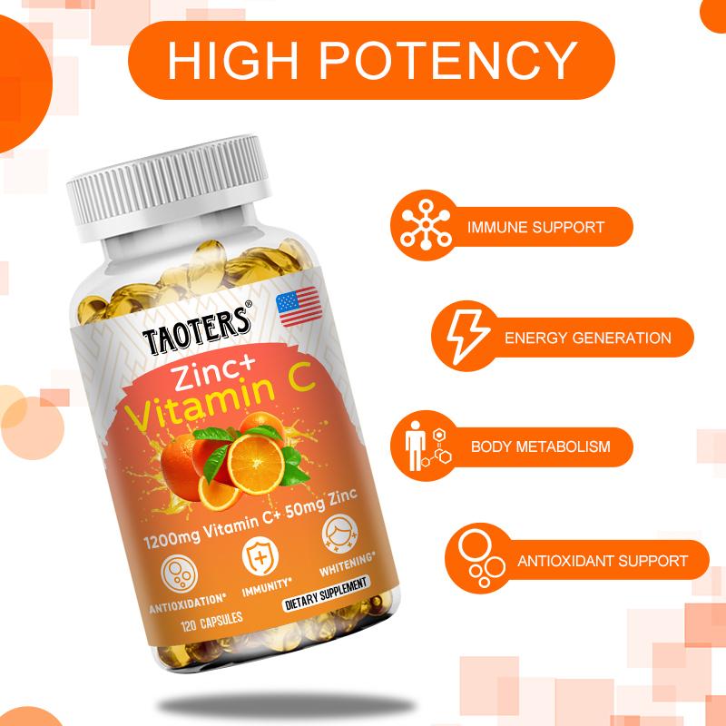 Capsule Composte Vitamina C+Zinco Potenziano l'Immunità 120 Capsule