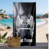 Rammstein Custom Beach Towel, Print Your Name Text Lightweight Absorbent Towel for Swimming Travel