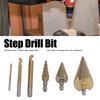 Versatile Professional Step Drill Bits Set 118 Degree X Cut Tip Wear Resistant Coating For Precise Metalworking Projects