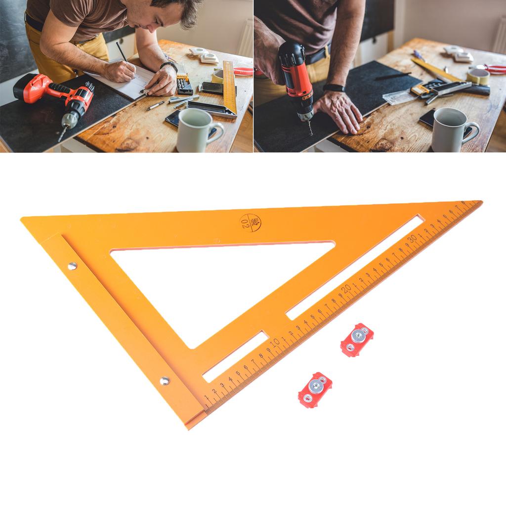 3D Measuring Ruler Woodworking Positioning Ruler Protractor Measurement Tool for Engineer Carpentry