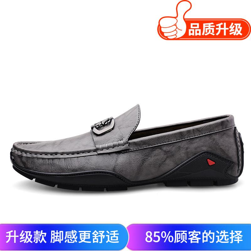 Men's Shoes 2025 Summer New Men's Waterproof Simple One-pedal Casual Leather Shoes Soft-soled Lazy Driving Doudou Shoes