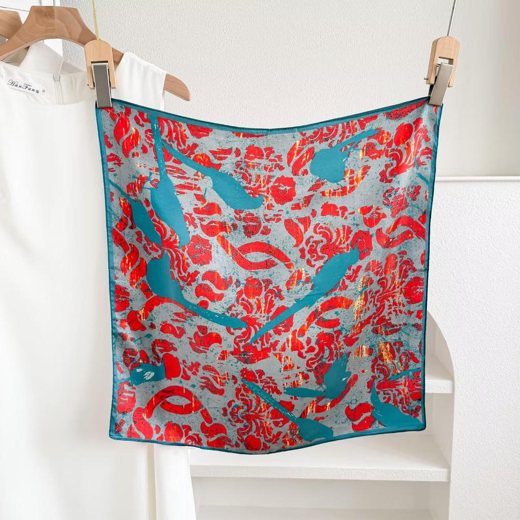 100% Mulberry Silk Small Square Scarf - European Style, High-End Feel, Perfect for Mother's Birthday or Business Gift