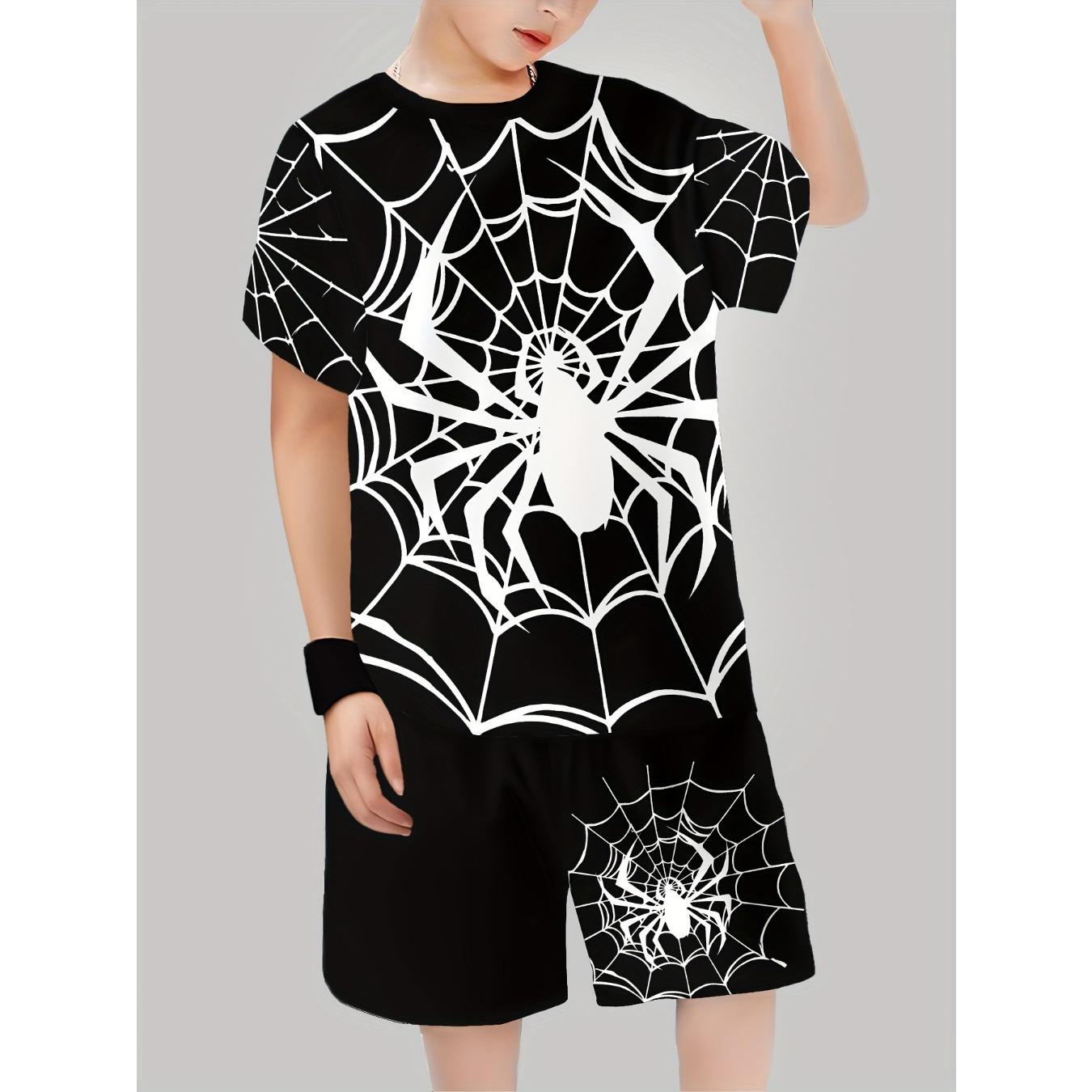 

Хлопчачий костюм, модний повсякденний пуловер з 3D-друком, короткі рукави, шорти, футболка, набір для хлопчиків на відкритому повітрі, футболка з шортами 13-14Y