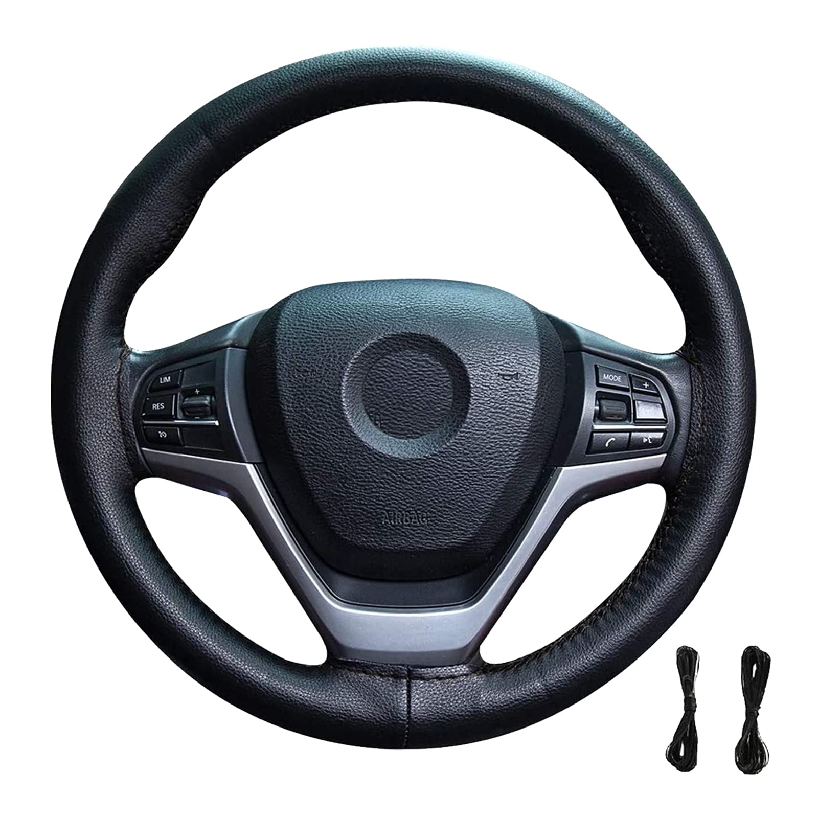 

ZATOOTO Оплетка на руль плетеная из натуральной кожи, тонкая, чехол, для автомобиля, размер, ощущение, нескользящая, черная, LY0091-B чёрный