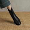 Krazing Pot Sheepskin Autumn Winter Shoes Thick Heels Size 42 Square Toe Zipper Vintage Ankle Boots
