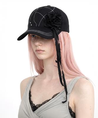 Aeneoaeswi Stitch Line Corsage Ball Cap Black