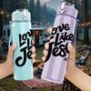1PC Love Like Jesus Faith Lettering 750ml Color Plastic Sports Water Bottle Leakproof Flip Straw Lid Suitable for Sports Office Home Use