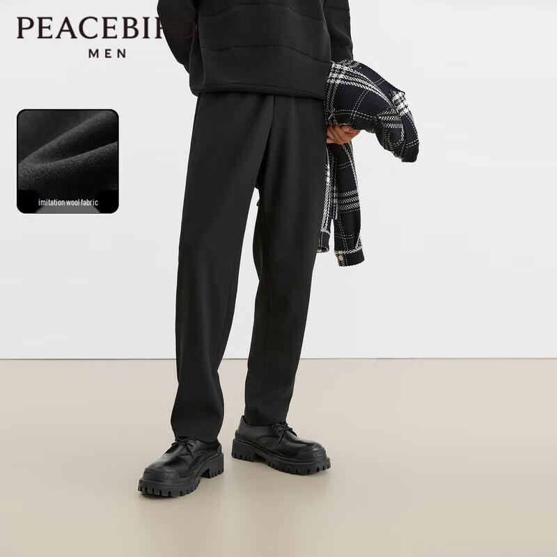 

Peacebird Men s Faux Woolen Winter Warm Casual Trousers 34