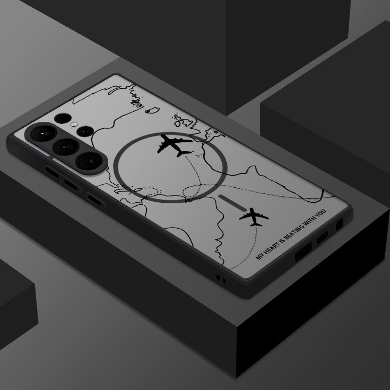 Magnetic For Magsafe Airplane Astronaut Case For Samsung Galaxy S25 Ultra Capa S24 S26 Ultra S22 S23 Plus S21 FE S25 Edge Cover