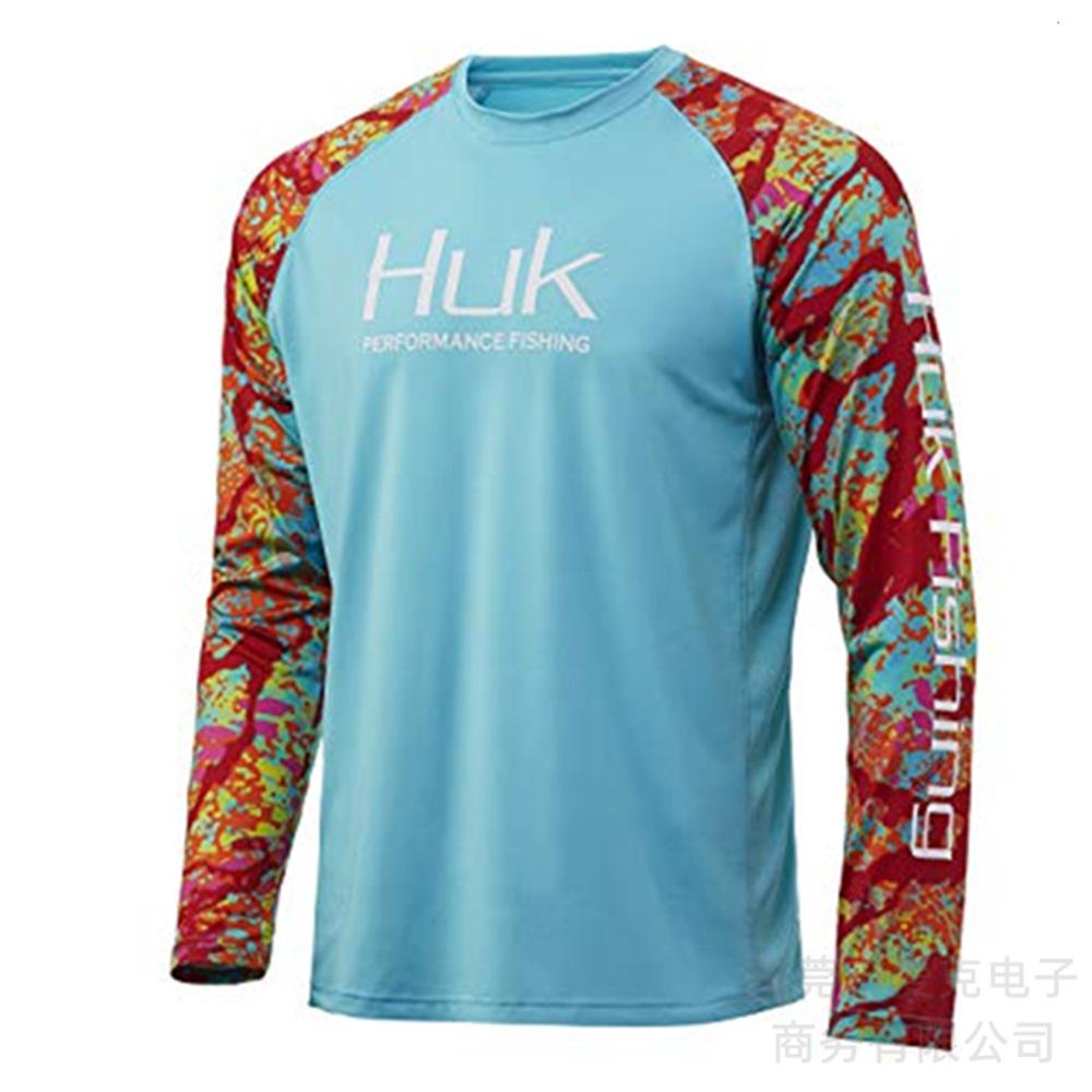 HUK fishing suit quick-drying long-sleeved summer outdoor sunscreen suit sportswear Luya fishing shirt breathable T-shirt men