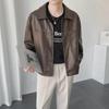 Men's Korean Style Retro Loose Leather Motorcycle Jacket
