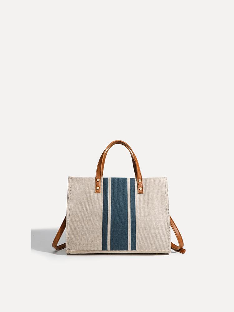

Bags Large Capacity Contrasting Colors Women S Hand-Held Briefcase Simple Canvas Tote Bag Shoulder Messenger Bag 33*13*25