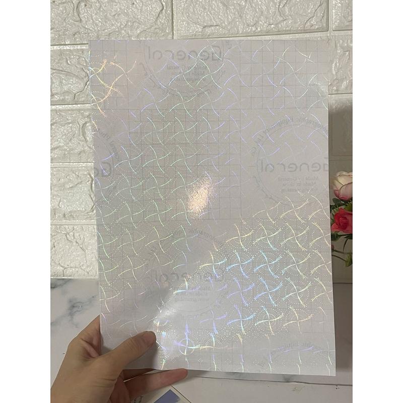 5 Sheets Clear Holographical Overlay Lamination Vinyls Self-Adhesive Laminate Waterproof Vinyls Sticker Paper