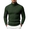 Men's Cable Knit Turtleneck Sweater, High Neck Long Sleeve Chunky Knit Pullover, Winter Casual Warm Knitwear for Men