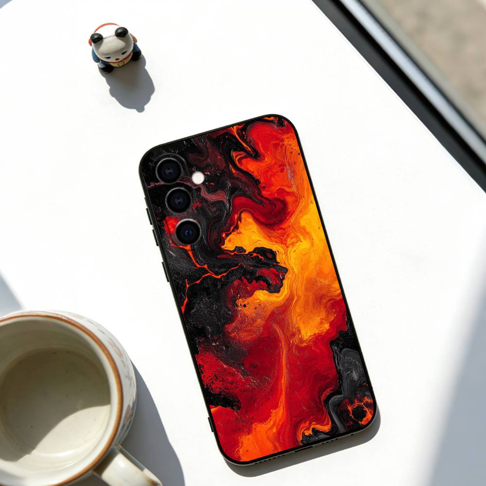 Lava Eruption  Phone Case For Samsung Galaxy A73,A72,A71,A70,A53,A52,A51,Others Soft Black Cover