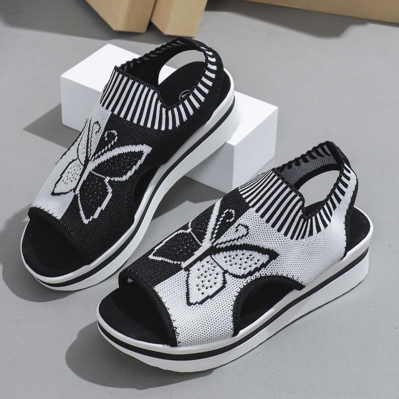 Übergröße Sommer Neu Lässig Fly-woven Hohl Fischmaul Strand Damen Sport Sandalen