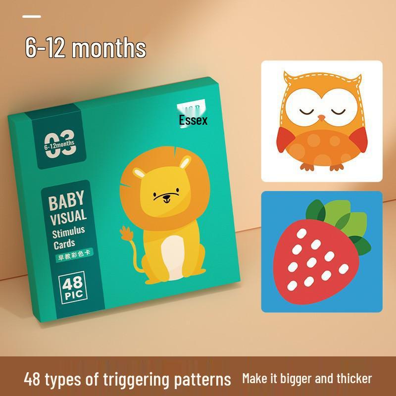 Black & White Visual Training Cards for Babies, Ages 0-3 Months