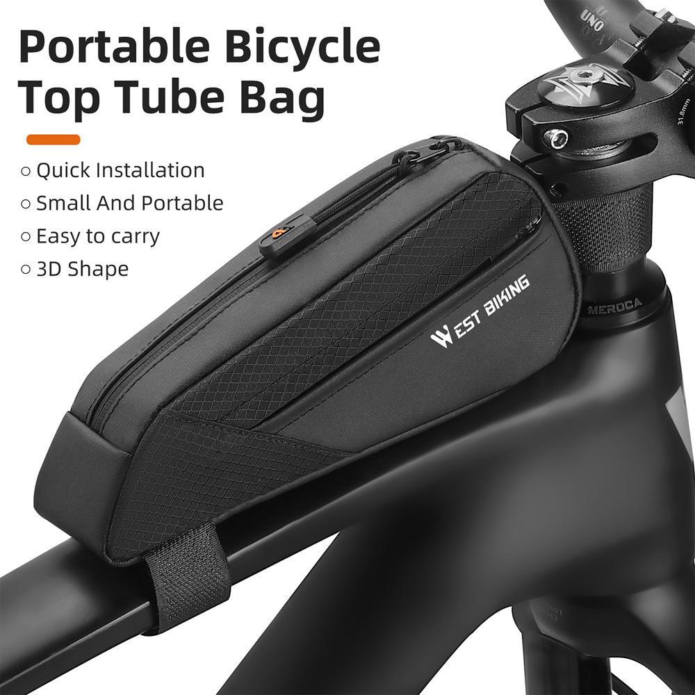 

0.5L Bicycle Bag Bike Frame Fronttube Bag Bicycle Front Frame Bag Compact Size Smooth Zipper Cycle Bag Road Bike чёрный