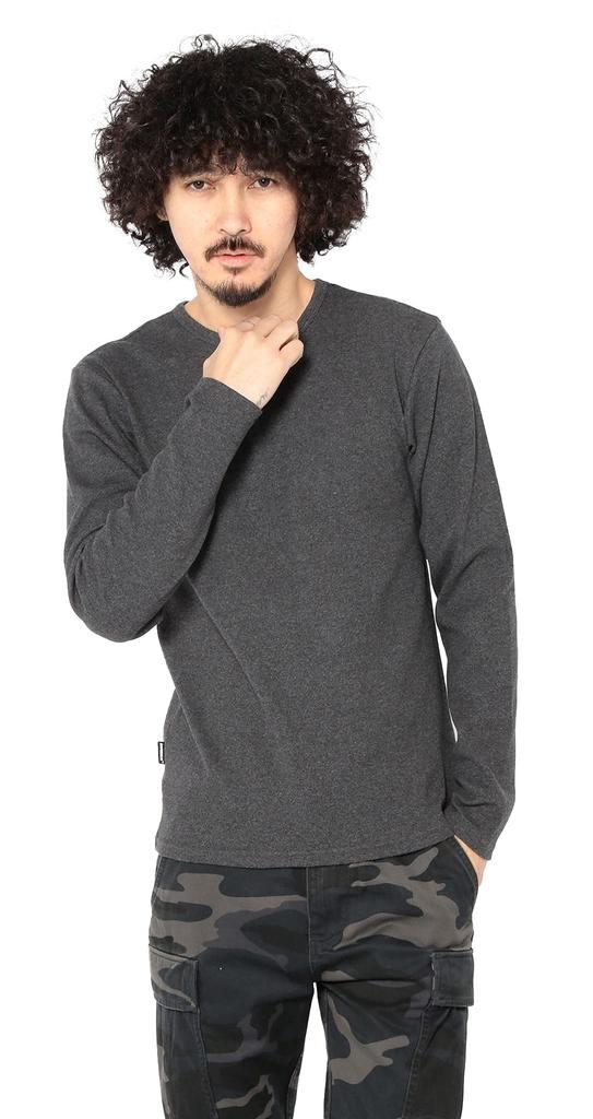 Avirex Daily Rib Crewneck Tee and 019 Charcol (Antibacterial Odor-Resistant), Men's XL, 6153481,