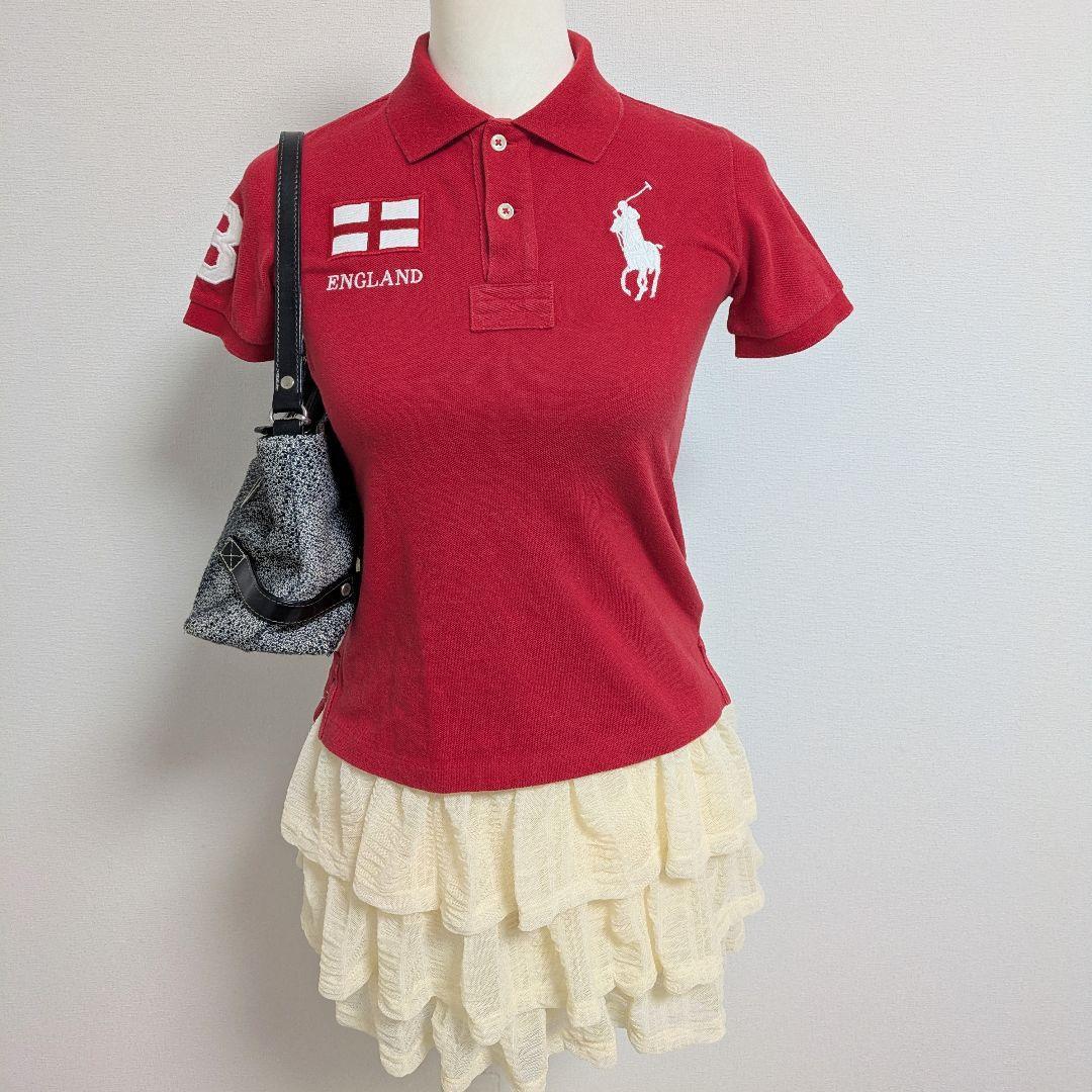 Used polo ralph lauren polo shirt big pony y2k grunge pichi national flag