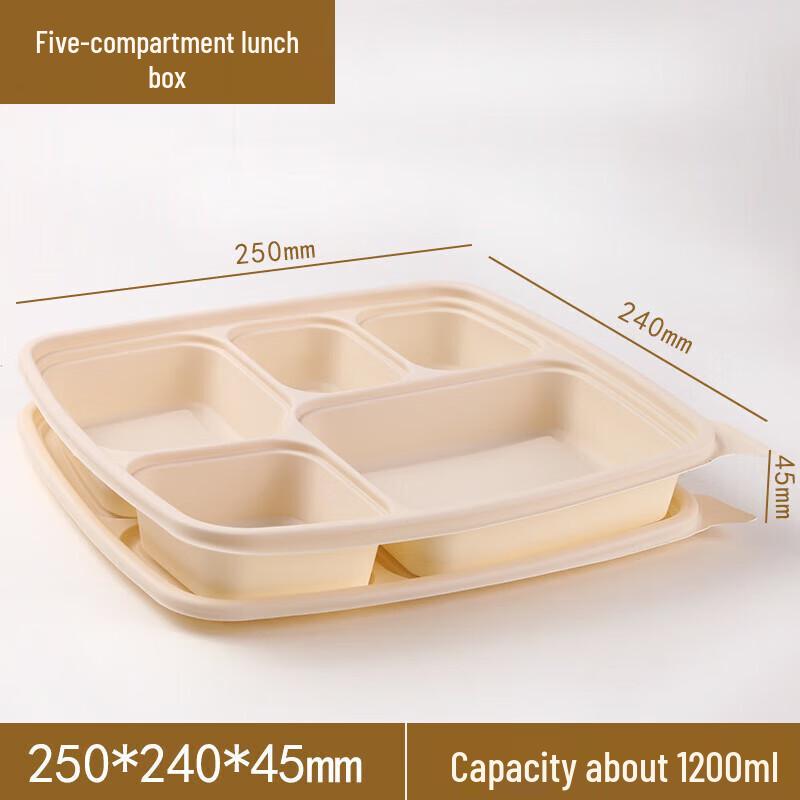 Zebian Corn Starch Disposable Bento Boxes