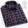 Camisas de Franela a Cuadros Para Hombre Manga Larga 100% Algodón Moda Casual Suave Ajuste Estándar Hombre Blusa Ropa Bolsillo Talla Grande 7XL 8XL