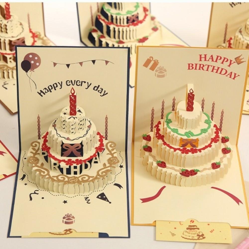 Handmade Miniatures 3D Pop Up Card Foldable Gift Card Gifts Birthday Card  Birthday Party