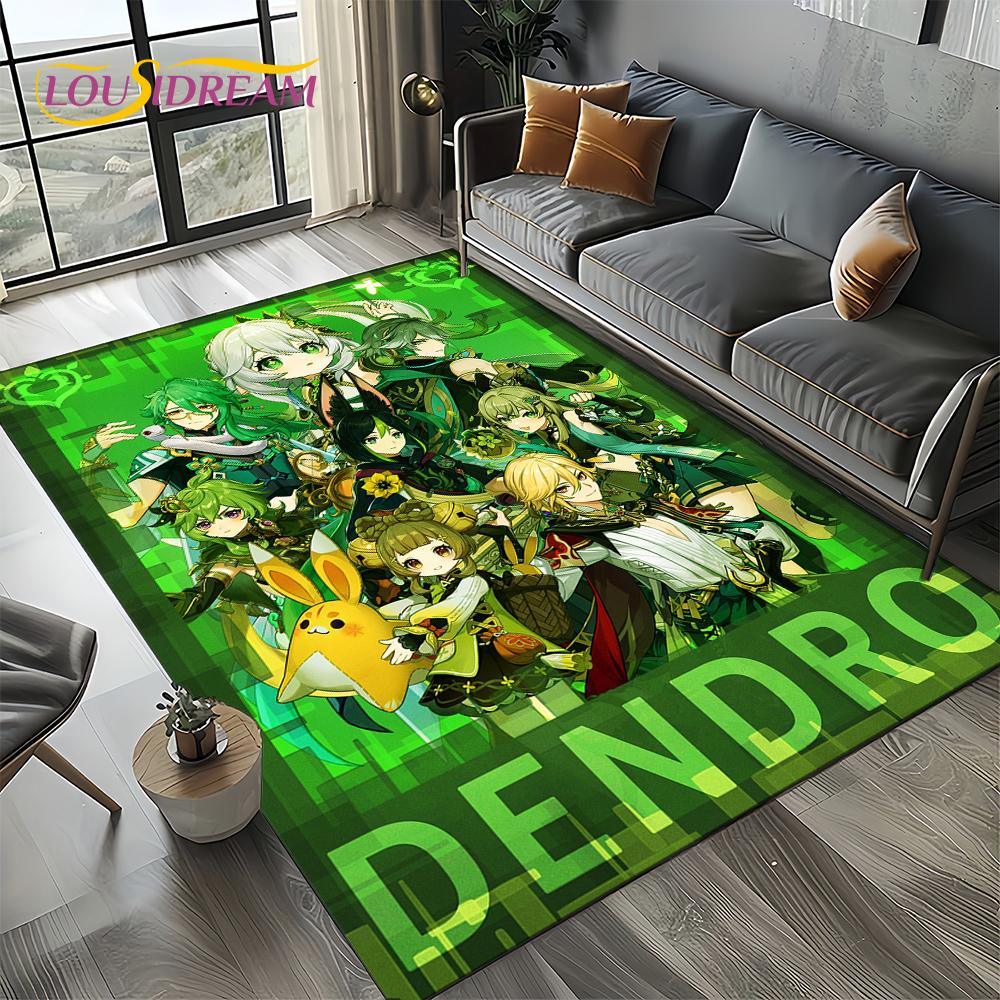 Nowy Dywanik Kreskówkowy Solo do Gier Genshin Impact do Salonu Sypialni Dekoracja Domowa Sofa, Mata Podłogowa Antypoślizgowa do Zabawy dla Dzieci